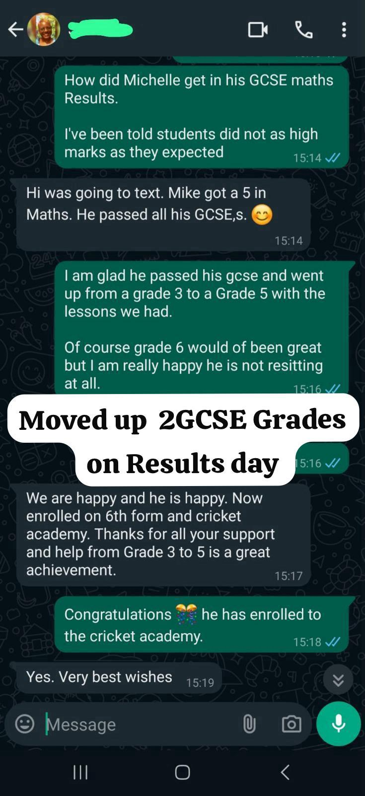 Mike 2 GCSE grades improvement Results Day 2025